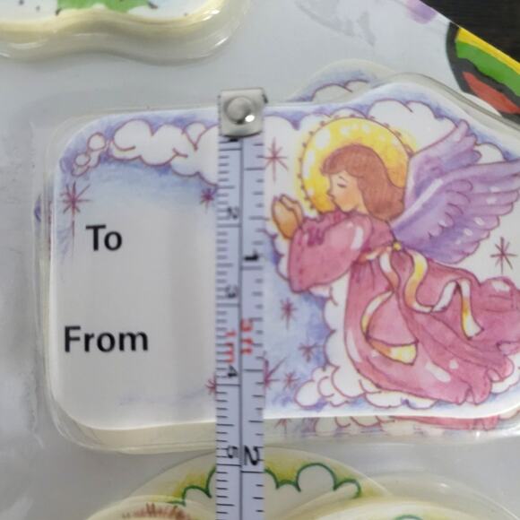 Vintage Christmas Gift Tags Paper Angel Santa Mouse Snowman - Picture 9 of 9